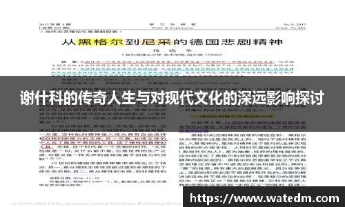 谢什科的传奇人生与对现代文化的深远影响探讨